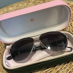 Kate Spade Black Polarized Aviator Sunglasses‎ with Protective Case